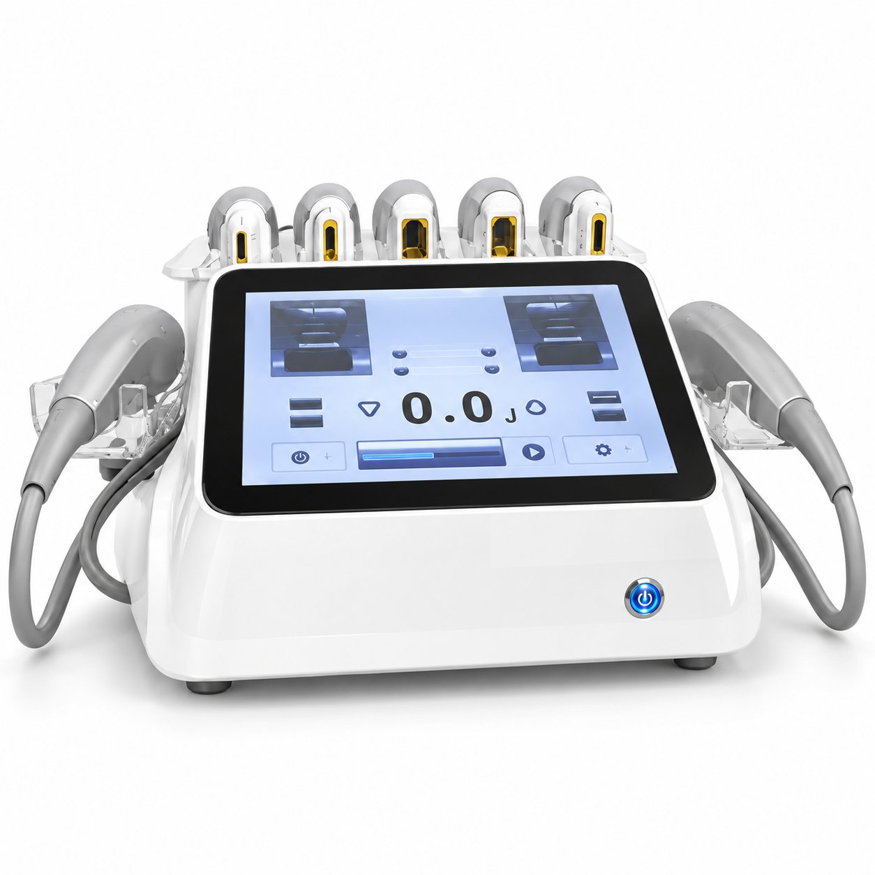 HIFU 7D, equipamento de ultrassom focalizado com ecrã tátil e vários manípulos